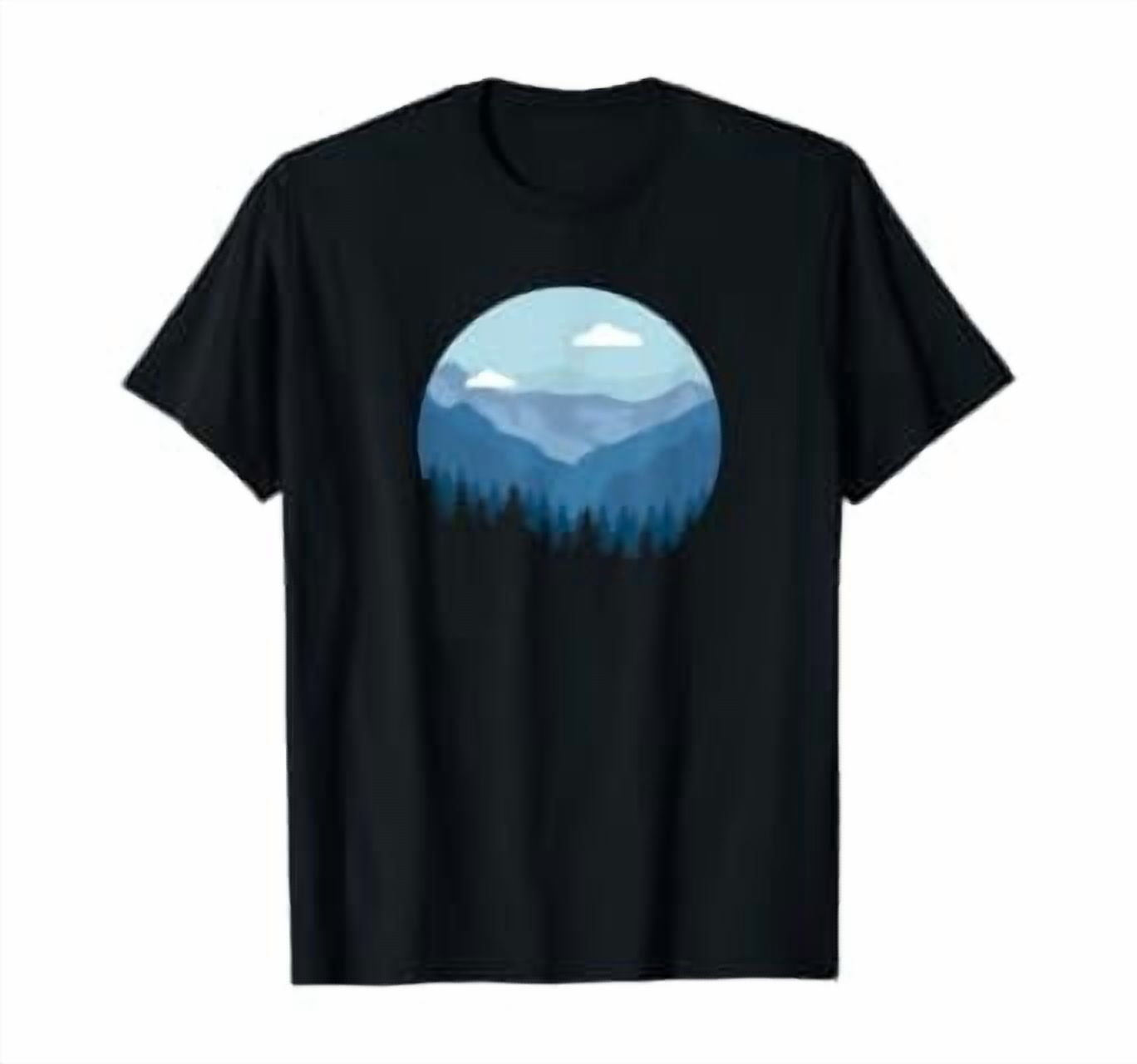 Mountain And Forest Scene Silhouette Classic Theme T-Shirt - Walmart.com