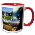 thumbnail image 1 of 3drose, Mountain and Lake Montage - Olympic National Park, 11oz Two-tone Red Mug, 1 of 6