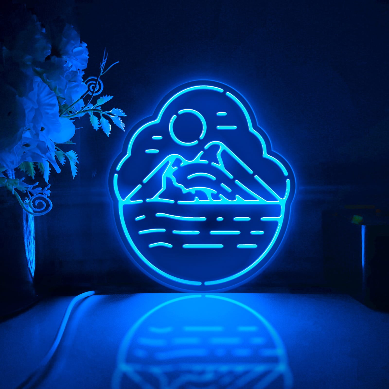 Mountain And River Led Light Box, Dimmable Neon-Like Light Signs USB ...