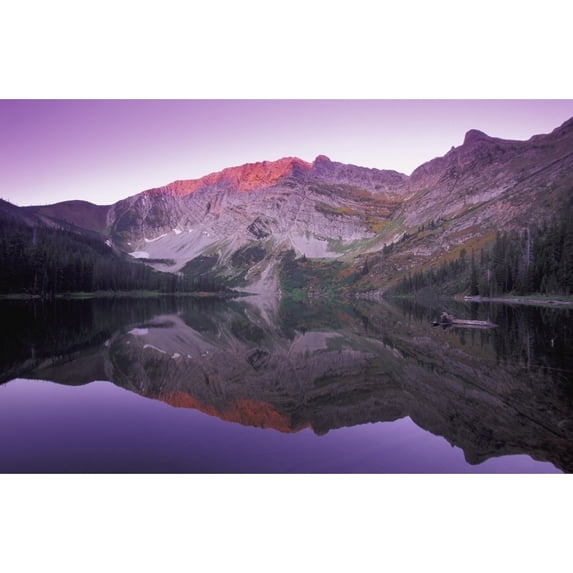 Mountain At Sunset, Kootenays, British Columbia, Canada Poster Print (34 x 22)