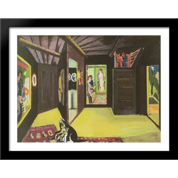 Mountain Atelier 36x28 Large Black Wood Framed Print Art by Ernst Ludwig Kirchner