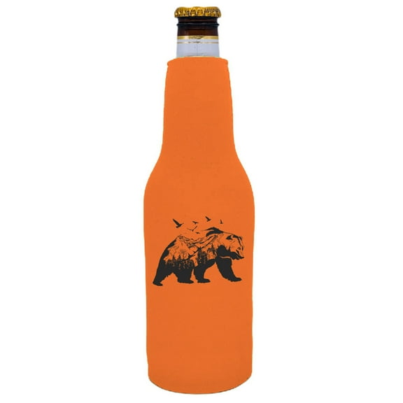 Mountain Bear Beer Bottle Coolie (Orange)