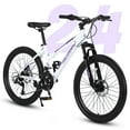 thumbnail image 1 of Mountain Bike 24 Inch Wheels, 21-Speed Disc Brake, Women's Trail Commuter City Mountain Bikes,Female Bicycles, 15" Steel Frame Front Fork Suspension, 1 of 10