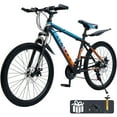 thumbnail image 1 of Mountain Bike, 24 Speeds with V/Disc Brakes High-Carbon Steel Frame Mens Womens Mountain Bike, 24 26 27.5 Inch Front Suspension MTB Bicycle for Adult & Teenagers, 1 of 12