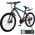 thumbnail image 1 of Mountain Bike, 24 Speeds with Disc Brakes High-Carbon Steel Frame Mens Womens Mountain Bike, 24 26 27.5 Inch Front Suspension MTB Bicycle for Adult & Teenagers, 1 of 12