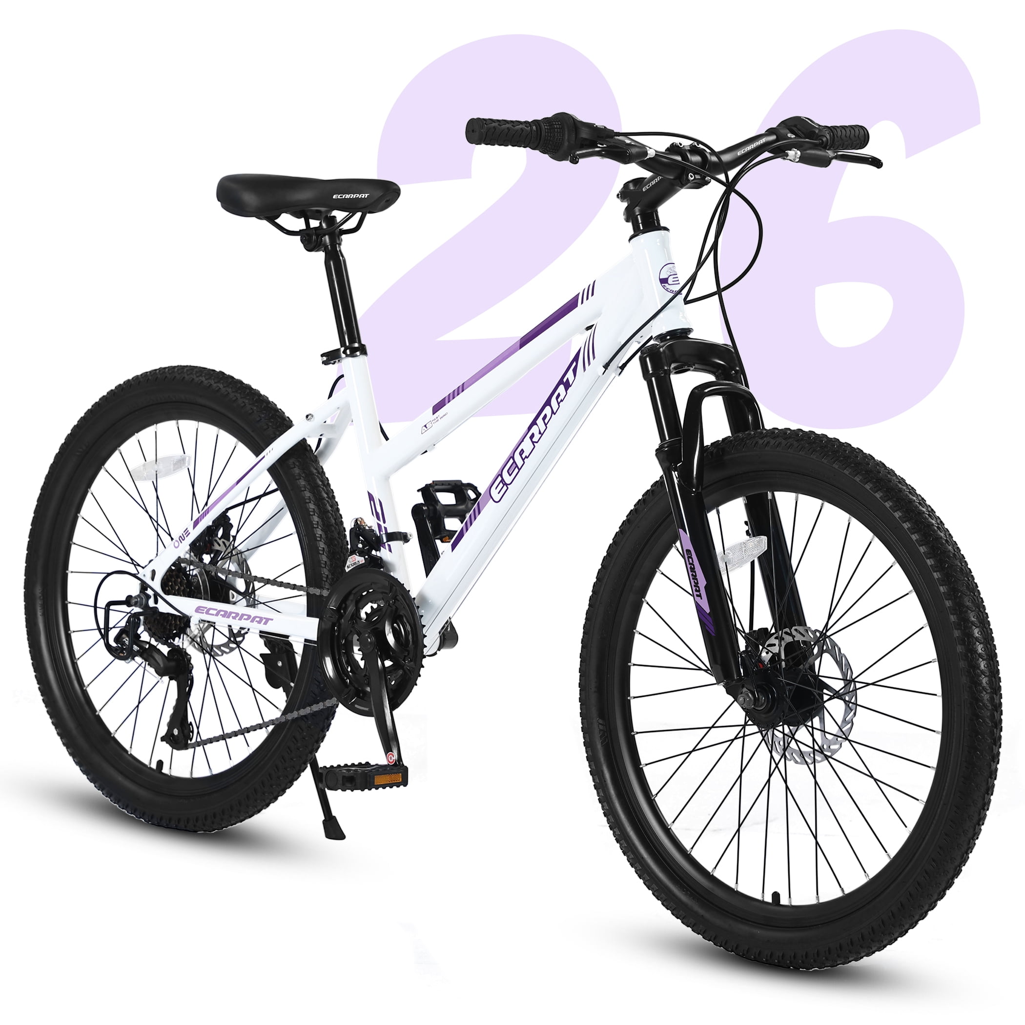 Mountain Bike 26 Inch Wheels, 21-Speed Disc Brake, Women's Trail Commuter City Mountain Bikes,Female Bicycles, 15" Steel Frame Front Fork Suspension