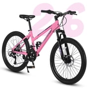 26 Inch Mountain Bikes for Girls and Women, 21-Speed, Disc Brake, Womens Trail Commuter Bicycle, Perfect Gift Choice