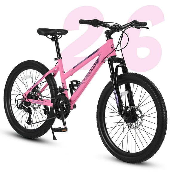 26 Inch Mountain Bikes for Girls and Women, 21-Speed, Disc Brake, Women's Trail Commuter Bicycle, Perfect Gift Choice