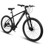 Mountain Bike, 27.5 Inch Bicycle Wheels Outdoor Cycling Bike, 21 Speed Mountain Bicycle, Suspension Fork, Aluminum Frame Disc Brake, Women Men Mountain Bike for Adult Teenager