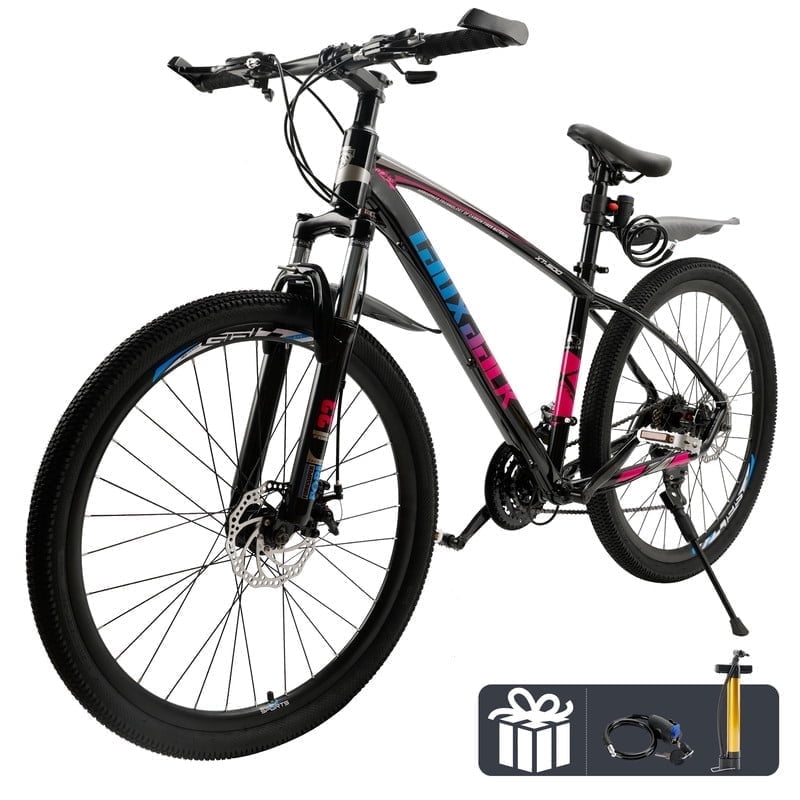 Mountain Bike, 27.5 Inch Shimano 21 Speed, Dual Disc Brake Bike for Men Womens Adult, Front Suspension Bicycle