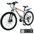 thumbnail image 1 of 27.5 Inch Mountain Bike for Adult, 27-Speed Dual Suspension High-Carbon Steel MTB Bicycle, Dual Disc Brake Bikes for Men Women, Silver, 1 of 11