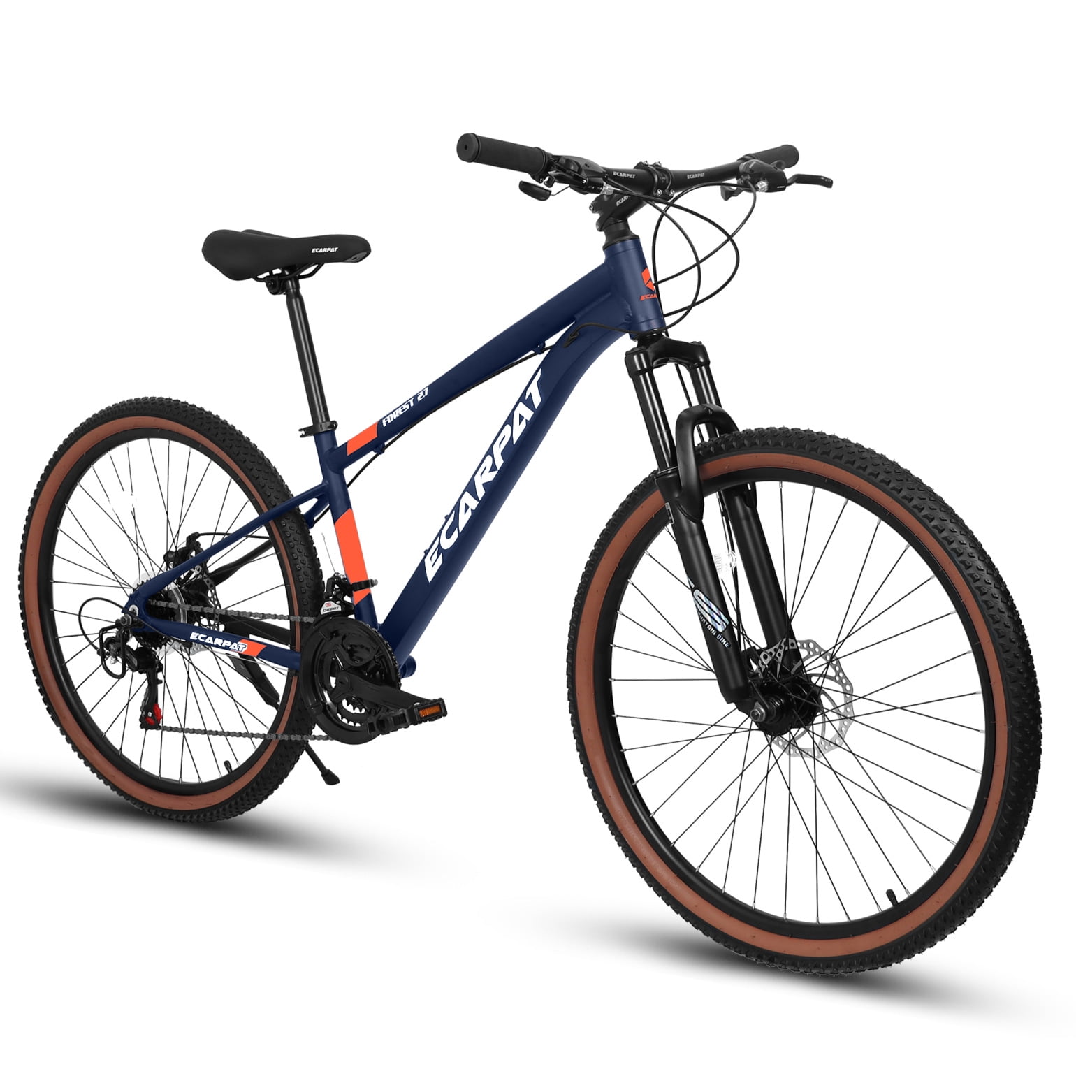 Mountain Bike 27 Inch Outdoor Cycling Bike for Men Women Adult Mens Mountain Bike with 21 Speeds and Double Disc Brakes Black Blue