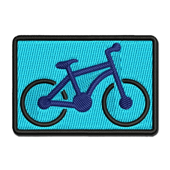 Mountain Bike Bicycle Cyclist Cycling Applique Multi-Color Embroidered Iron-On Patch - 2.0 Inch Mini