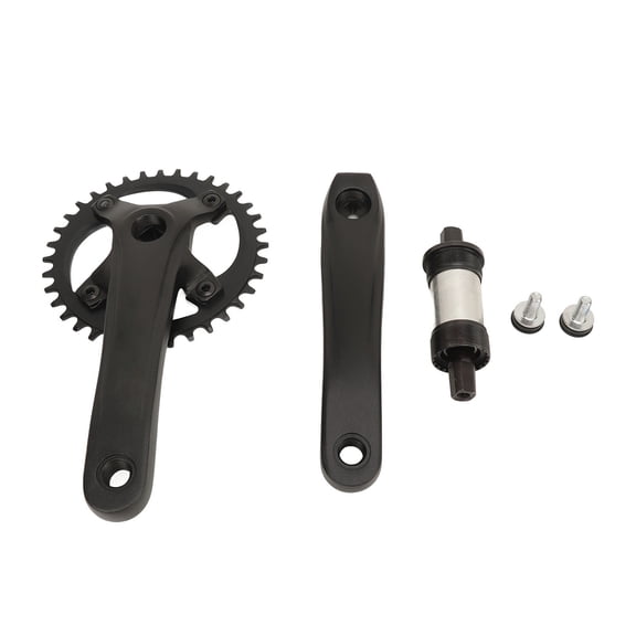 Mountain Bike Crankset 104mm BCD Square Taper 36T Single Speed Chainring Set Aluminum Alloy Crank Arms 10.2 in / 26 cm Length