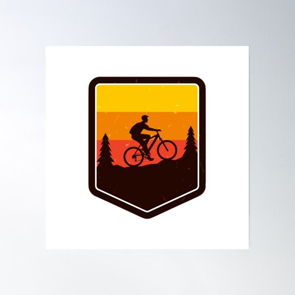 Mountain Bike Design Poster Wall Art, Modern Wall Decor, 30x30 UNFRAMED