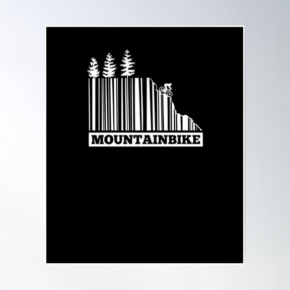 Mountain Bike Downhill Barcode For Downhill Riders Poster Wall Art, Modern Wall Decor, 24x36 UNFRAMED