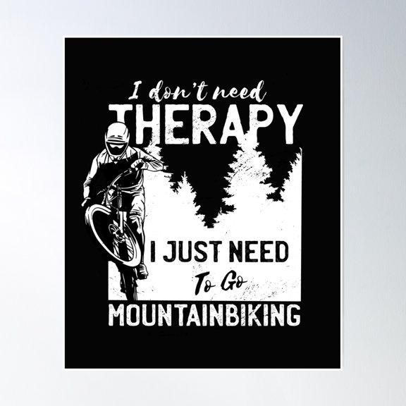 Mountain Bike Downhill Mtb Biking Cycling Biker Poster Wall Art, Modern Wall Decor, 8x12 UNFRAMED