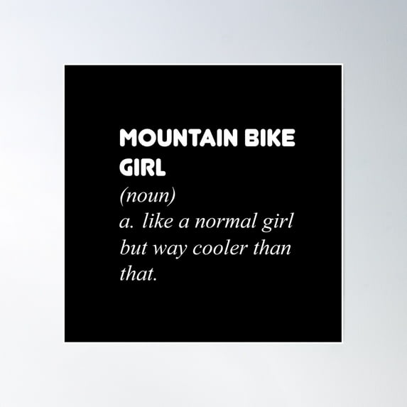 Mountain Bike Girl Poster Wall Art, Modern Wall Decor, 24x24 UNFRAMED