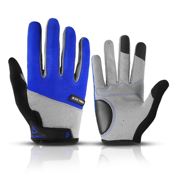 Mountain Bike Gloves for Men Women,with SBR Pad Touch Screen Knuckle Protection Motocross Gloves(blue-black) - M