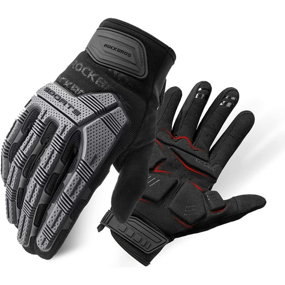 Mountain Bike Gloves with Gel Pad Touch Screen Knuckle Protection for BMX MX ATV MTB Racing Black