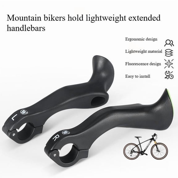 Mountain Bike Handlebar Extensions, Lightweight Ergonomic Bar Ends with Fluorescent Finish for Enhanced Control