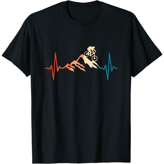 Mountain Bike Heartbeat Mtb Biking Cycling Bike Rider T-Shirt - Walmart.com