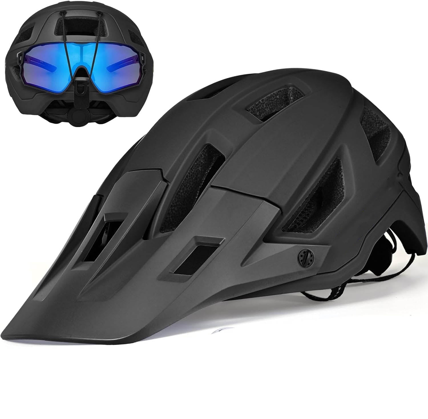 Mountain Bike Helmet Lightweight Impact-Resistant with Adjustable Dial & Removable Visor