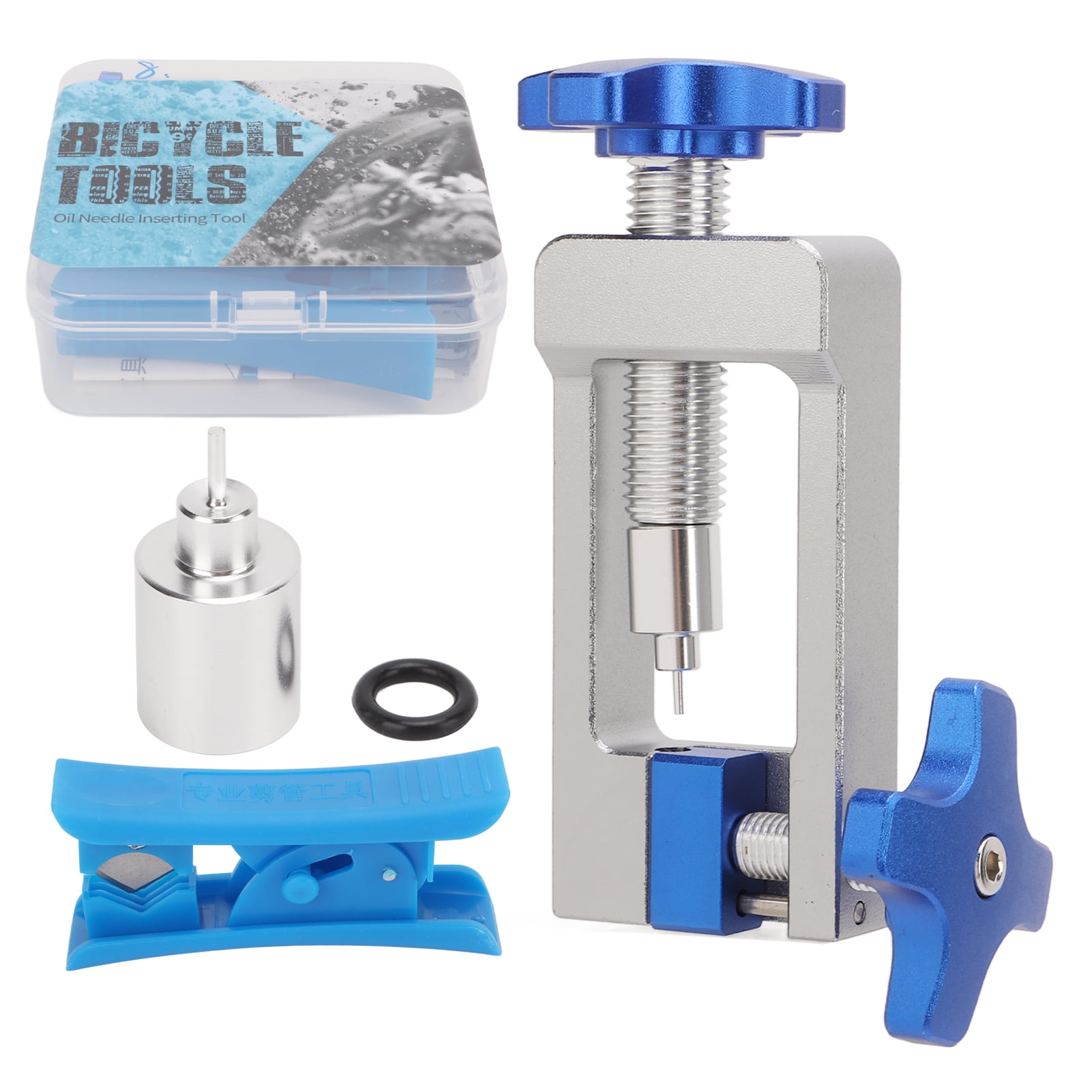 Mountain Bike Hydraulic Hose Fitting Insertion Tool with Hose Cutter