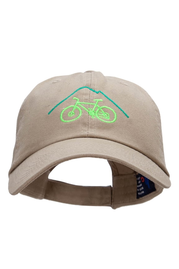 Mountain Bike Insignia Low Profile Dyed Cotton Twill Cap - Khaki OSFM