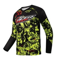 Mountain Bike Jersey Mens Long Sleeve Motocross Jersey Cycling Jersey Breathable Quick Dry Downhill BMX Off-Road