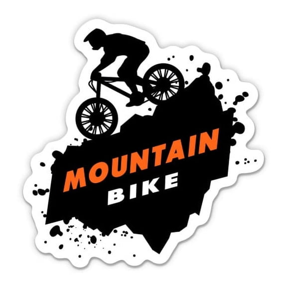 Mountain Bike MTB - 3" Vinyl Sticker - For Car Laptop I-Pad Phone Helmet Hard Hat - Waterproof Decal