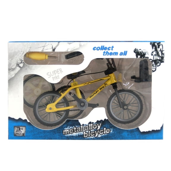 Mountain Bike Mini Alloy Finger Bicycle Model, Finger Toy Bike With 2-In-1 Screwdriver & Stand, For Kids S Collectibles Desk Decor - 3# Yellow Color Box Packaging