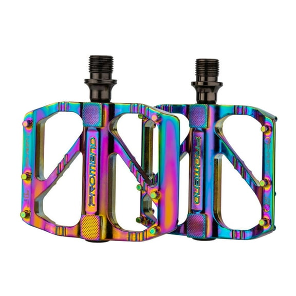 Mountain Bike Pedals Colorful Pedals Flat Pedals Aluminum 9/16" 3 Bearing Lightweight for BMX Bike Spare Parts