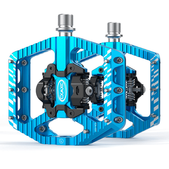 Mountain Bike Pedals - Dual-Sided Clip-in Pedal SPD Clipless Pedals - 3 Sealed Bearings, 9/16” Bicycle Platform MTB Pedals