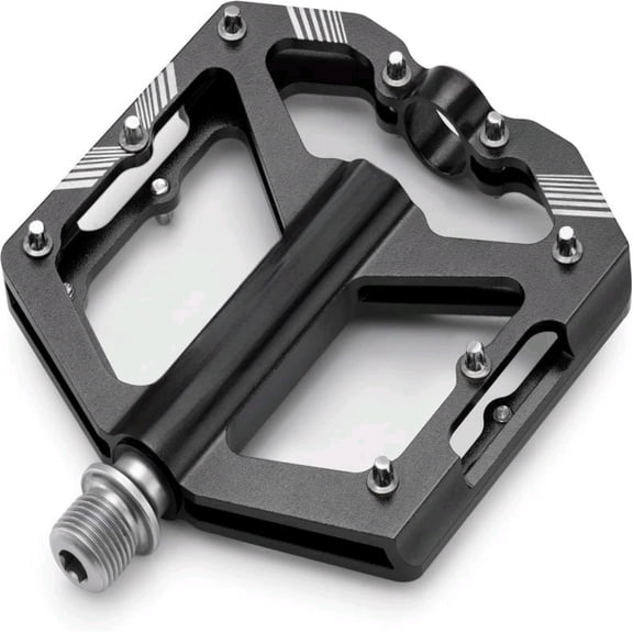 Mountain Bike Pedals Flat, Road Bike Flat Pedals 16 Removable Anti-Skid Nails 9/16" Chromo Spindle Sealed Bearings Ultra CNC Aluminum Pedals Non-Slip Wide Platform Road/City Cycling
