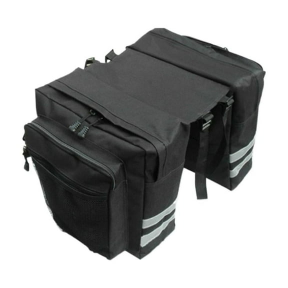 Mountain Bike Rear Rack Bag Waterproof Oxford Trunk for Bicycle Commuting, Reflective Pannier Storage Pack