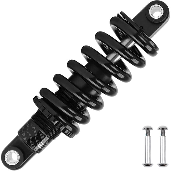 Mountain Bike Rear Shock Absorber 125mm / 150mm / 165mm / 190mm, XC Coil Spring Suspension Shock with Multiple Spring Rates for MTB, Electric Bike, Scooter