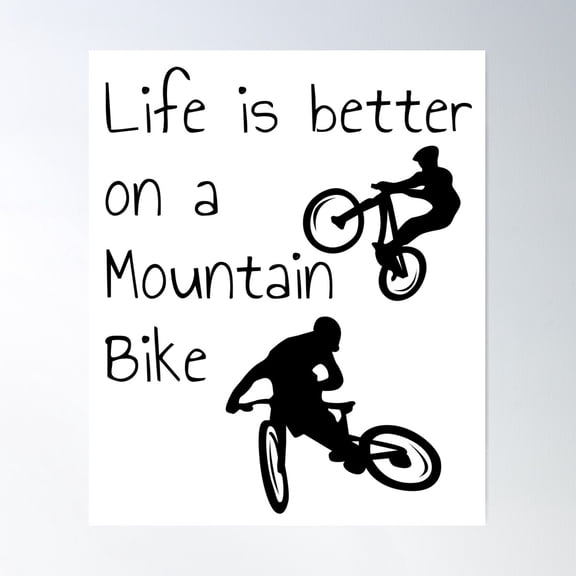 Mountain Bike T-Shirt Mtb T-Shirt Poster Wall Art, Modern Wall Decor For Living Room Bedroom, 12x18 UNFRAMED