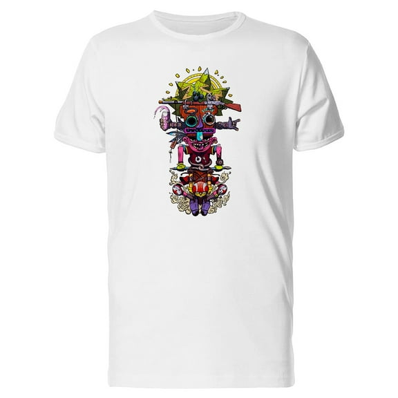 Mountain Bike Tiki Totem T-Shirt Men -Image by Shutterstock, Male Small