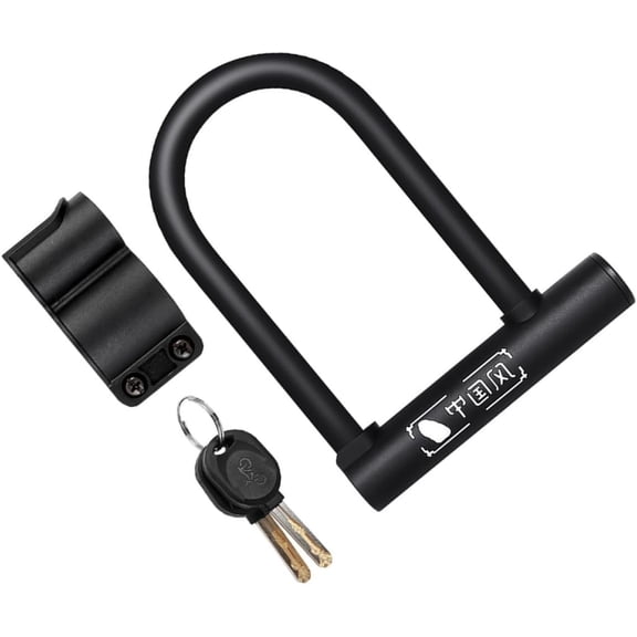 Mountain Bike U Lock with Anti-Theft Key and Mounting Bracket for Cycling Security