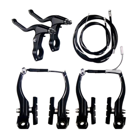Mountain Bike V Brake Set Front and Rear Bike Brake Kits with Calipers Levers Cables Bicycles Brake Set Easy to Install