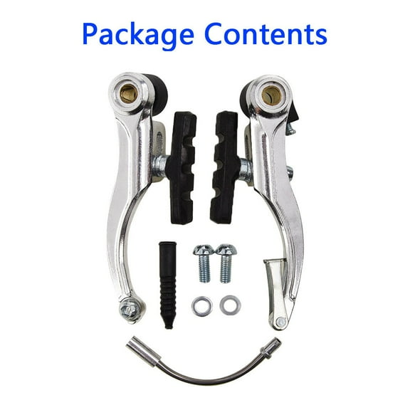 Mountain Bike V Brake in Aluminum Alloy Front/Rear Compatible for Enhanced Cycling Control (Silver)