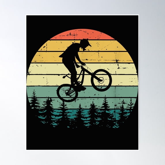 Mountain Bike - Vintage Downhill Biking Poster Wall Art, Modern Wall Decor, 24x36 UNFRAMED