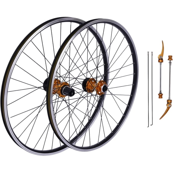 Mountain Bike Wheelset 29 Inch, Aluminum Alloy Disc Brake MTB Wheelset Quick Release Double Six-Hole Disc Front and Rear Bike Wheels Mountain Bicycle Wheels Set