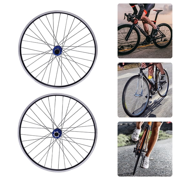 Mountain Bike Wheelset 69.9cm/27.5Inch, Aluminum Alloy Rim Disc Brake MTB Wheelset, Quick Release Front Rear Wheels Black Bike Wheels, Fit Cassette Bicycle Wheelset Blue
