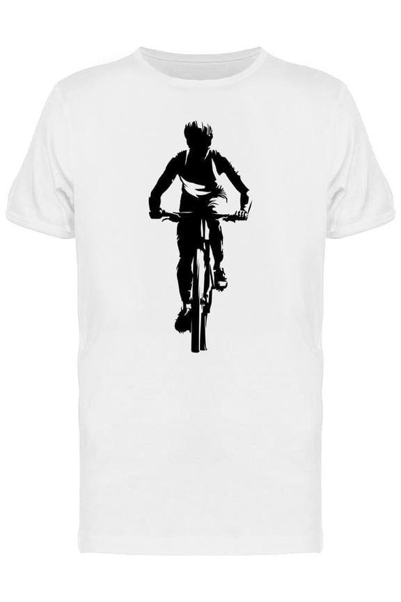 Mountain Biker Front View T-Shirt Men -Image by Shutterstock, Male Medium