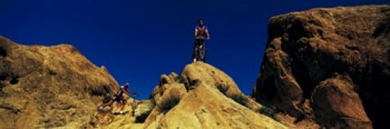 Mountain Bikers CA USA Canvas Art - Panoramic Images (36 x 12)