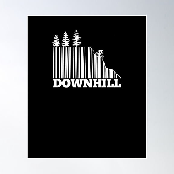 Mountain Biking Barcode For Mtb Rider And Mtb Addicted Poster Wall Art, Modern Wall Decor, 24x36 UNFRAMED