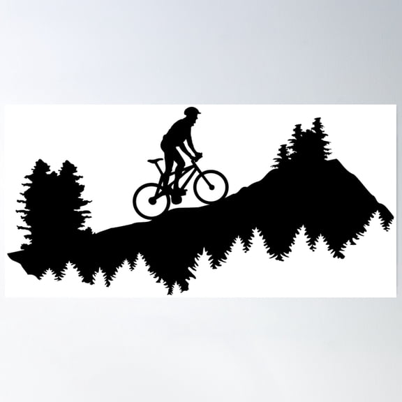 Mountain Biking, Cycling, Mountain Biking Poster Wall Art, Modern Wall Decor, 24x36 UNFRAMED