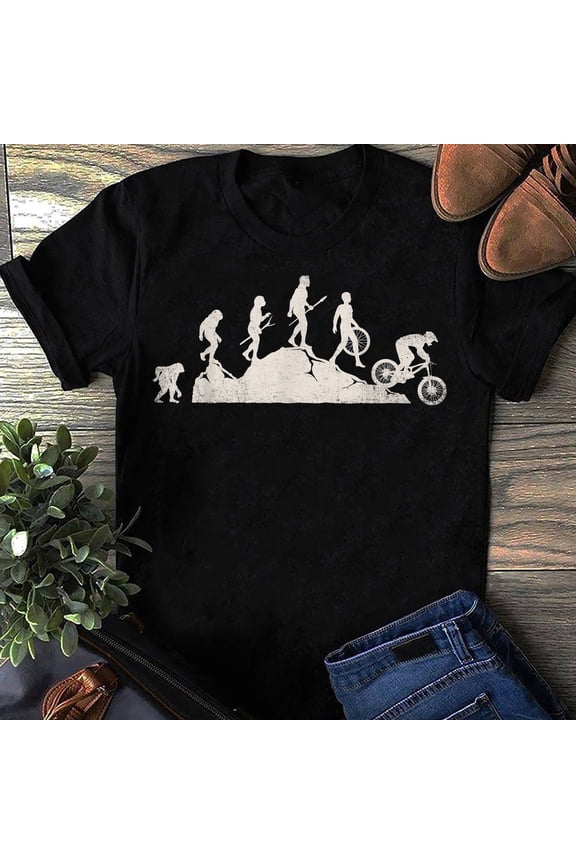 Mountain Biking Evolution Vintage Bicycle Sport Bike Rider T-Shirt- Mountain Bike T-Shirt, MTB T-Shirt - Mountainbike Biking Gift, MTB Lover